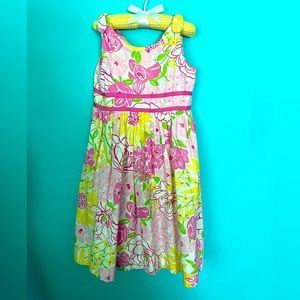 EUC Lilly Pulitzer White Label Girls Dloral Pattern Sundress